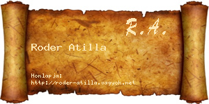 Roder Atilla névjegykártya